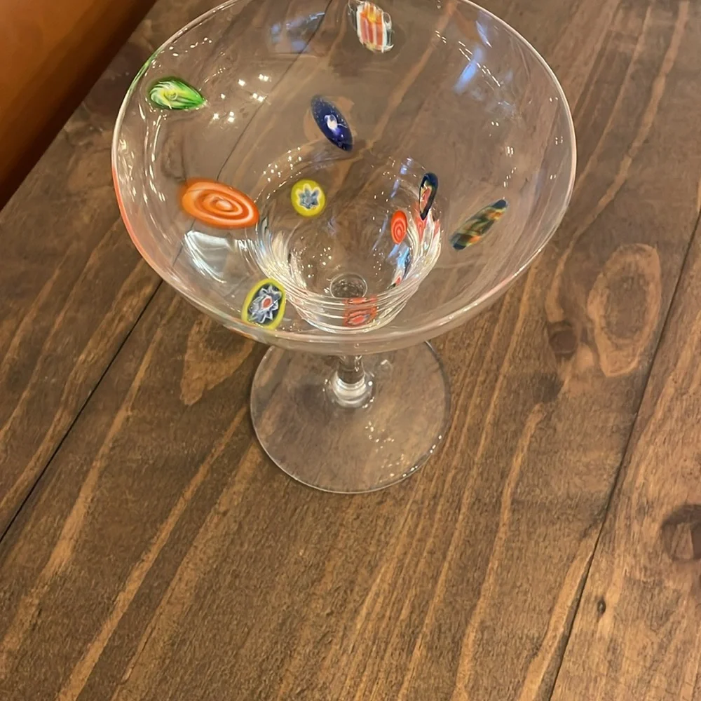 Crate&Barrel vintage 2000 set of 5 flower power margarita glasses